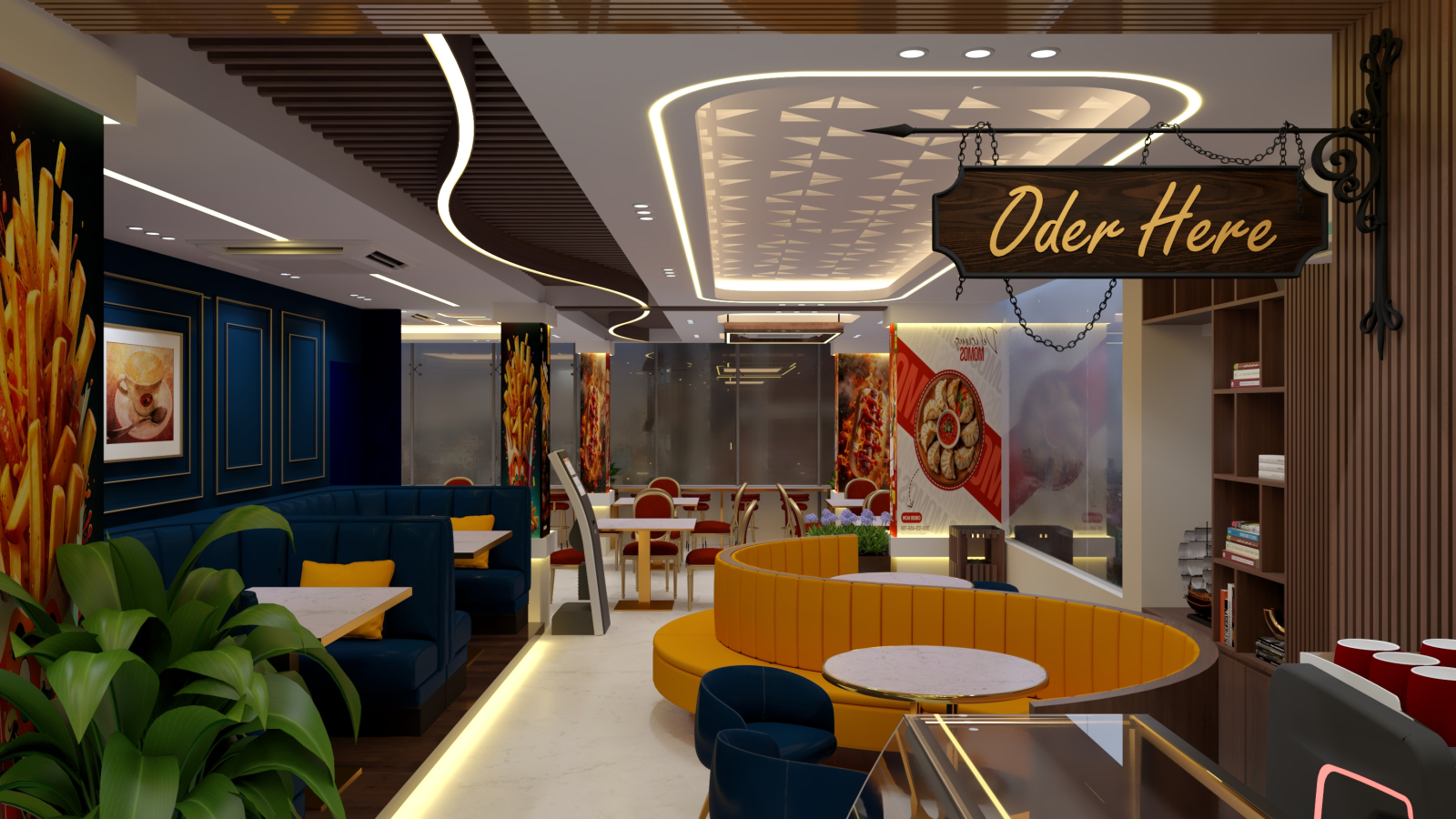 Modern Rooftop Restaurant and Cafe Interior