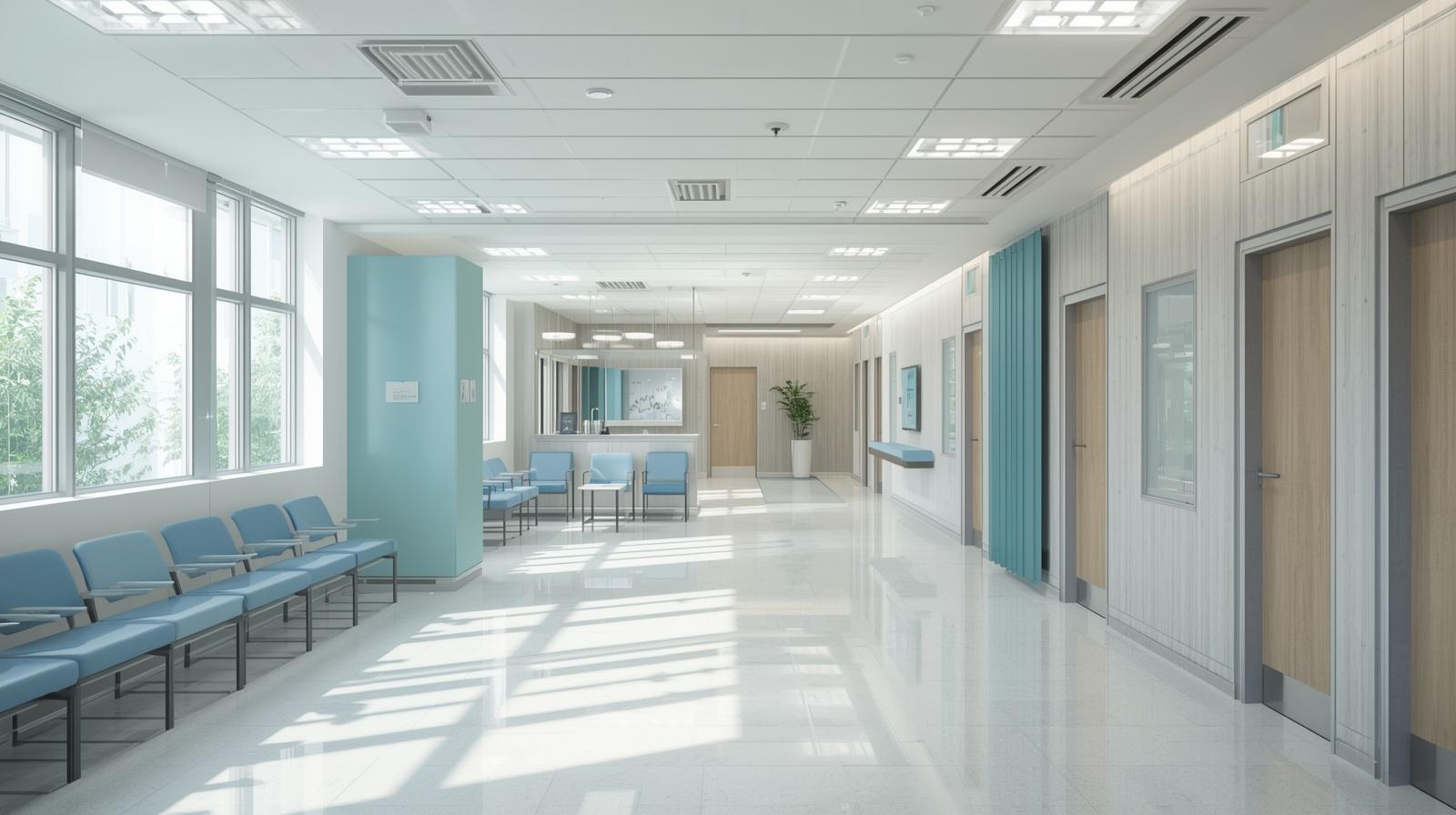 Modern, hygienic, and patient-friendly healthcare interior design