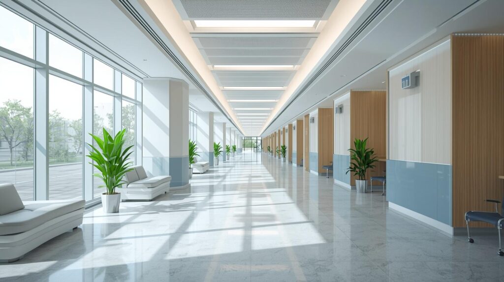 Modern, hygienic, and patient-friendly healthcare interior design