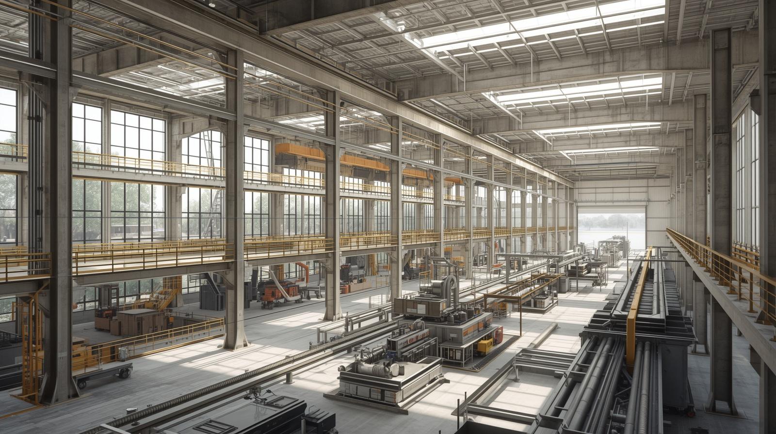 Industrial facility structural design ensuring safety and operational flow Helpful: Professional architectural and structural planning for factories and warehouses by CCL Interior