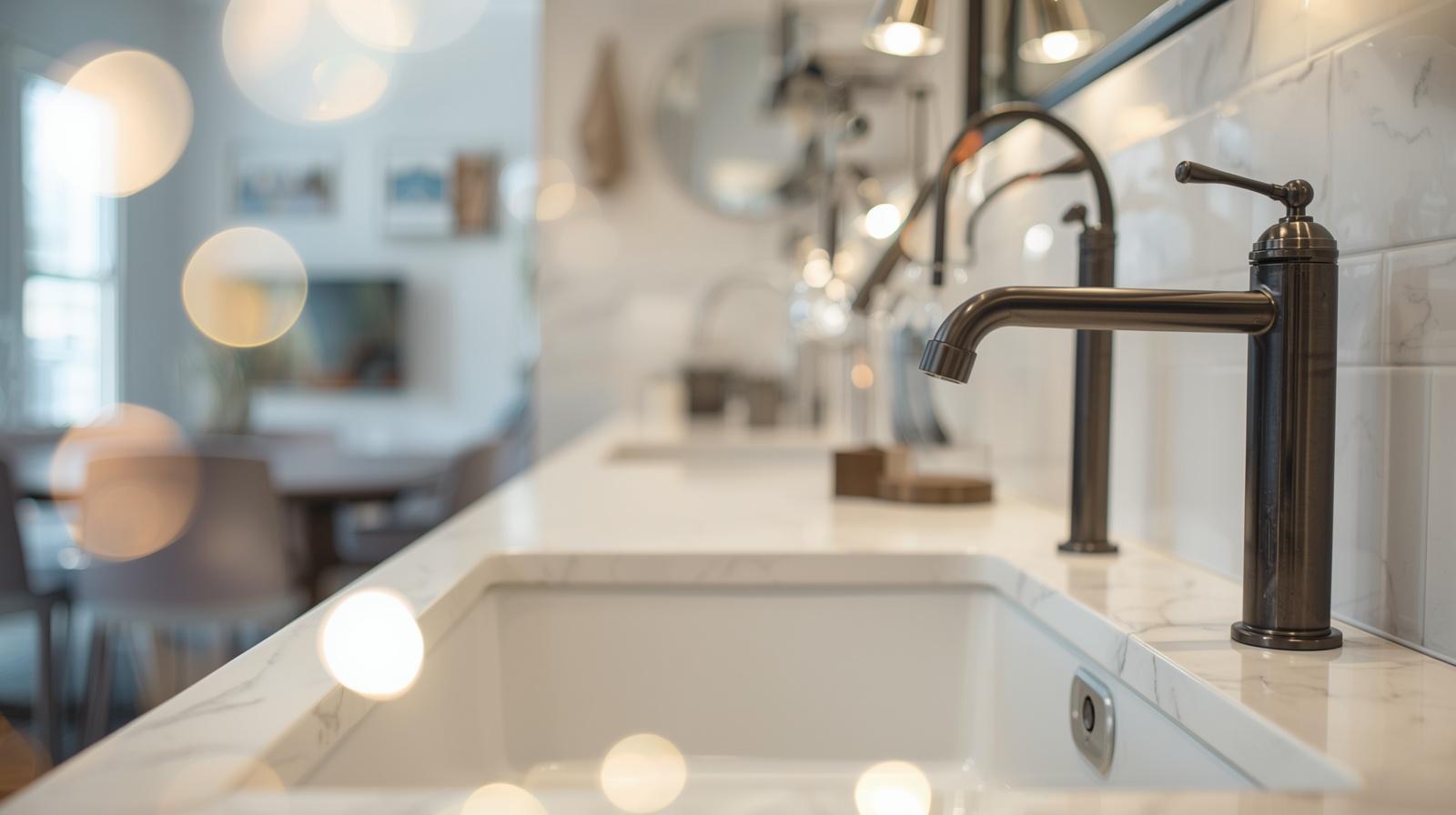Modern kitchen and bathroom remodeling with smart hardware and plumbing Helpful: Professional kitchen renovation and luxury bathroom upgrade by CCL Interior