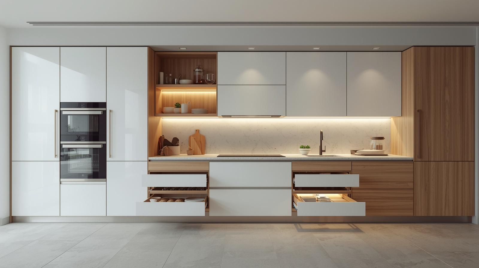 Modern Modular Kitchen Interior Design with Smart Storage Solutions by CCL Interior