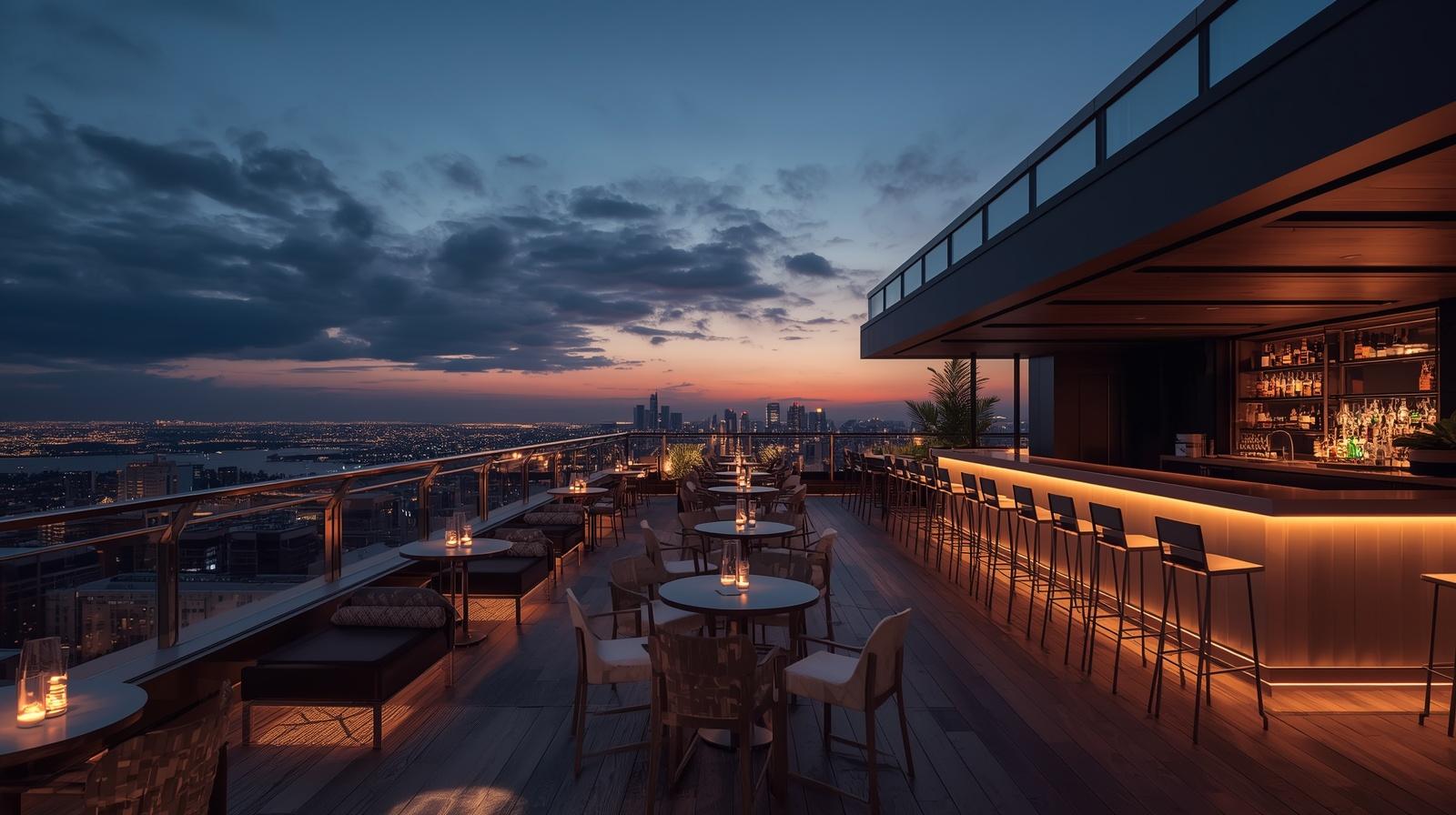 Modern Rooftop Lounge & Bar Interior Design