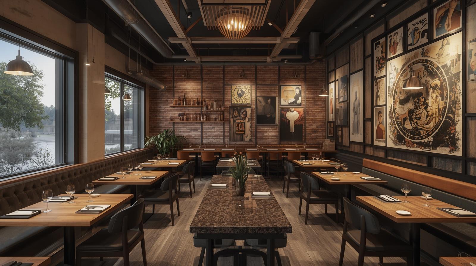 Theme-Based Restaurant Design_Customized interior solutions according to a specific theme or concept (e.g. fusion, vintage, or industrial).